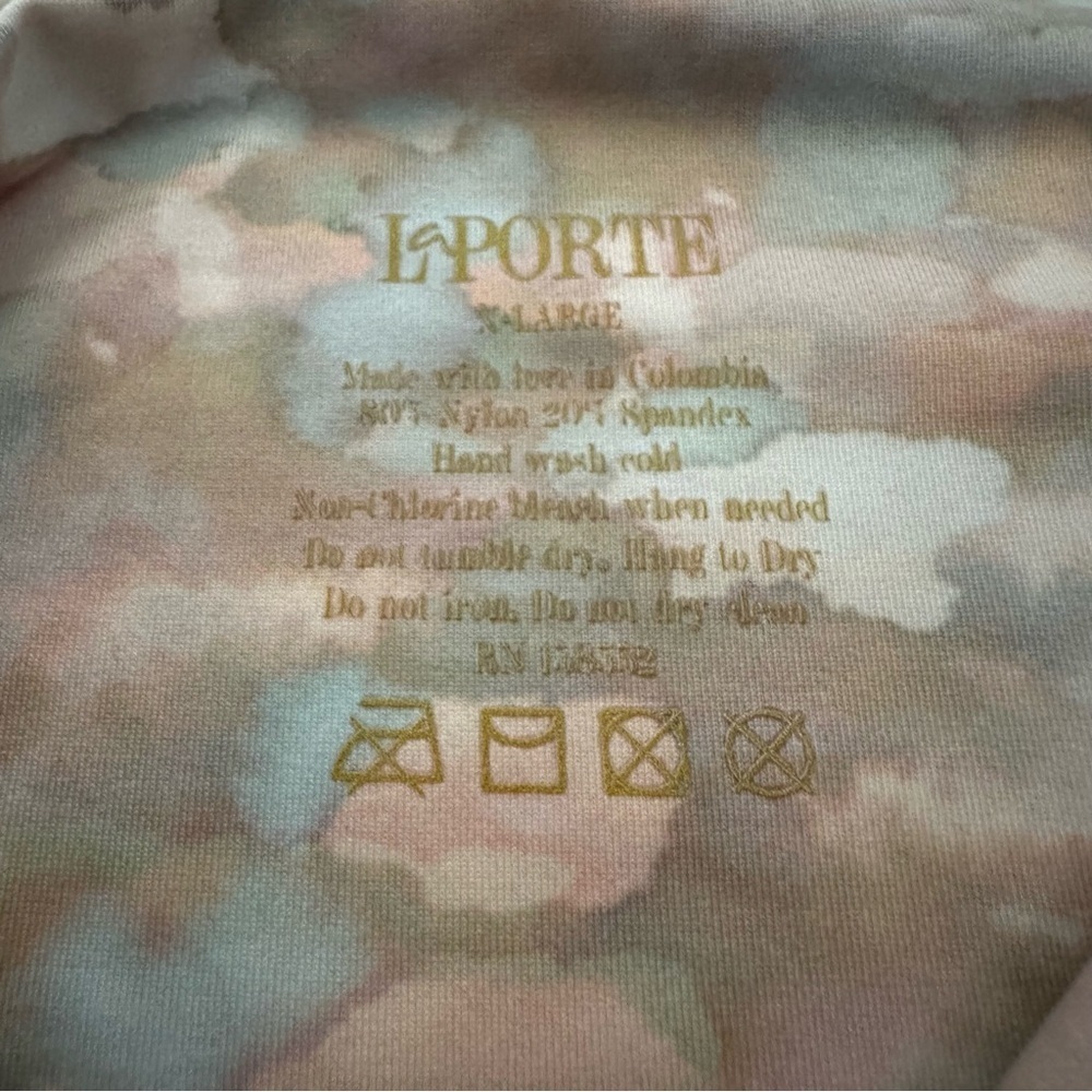 La Porte asymmetrical cut out one One piece swimsuit size XL NWT watercolor - Picture 2 of 5